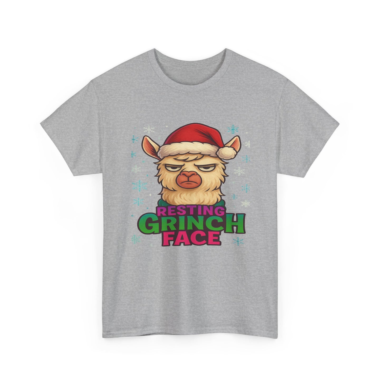 Grumpy Llama Face Christmas Tee