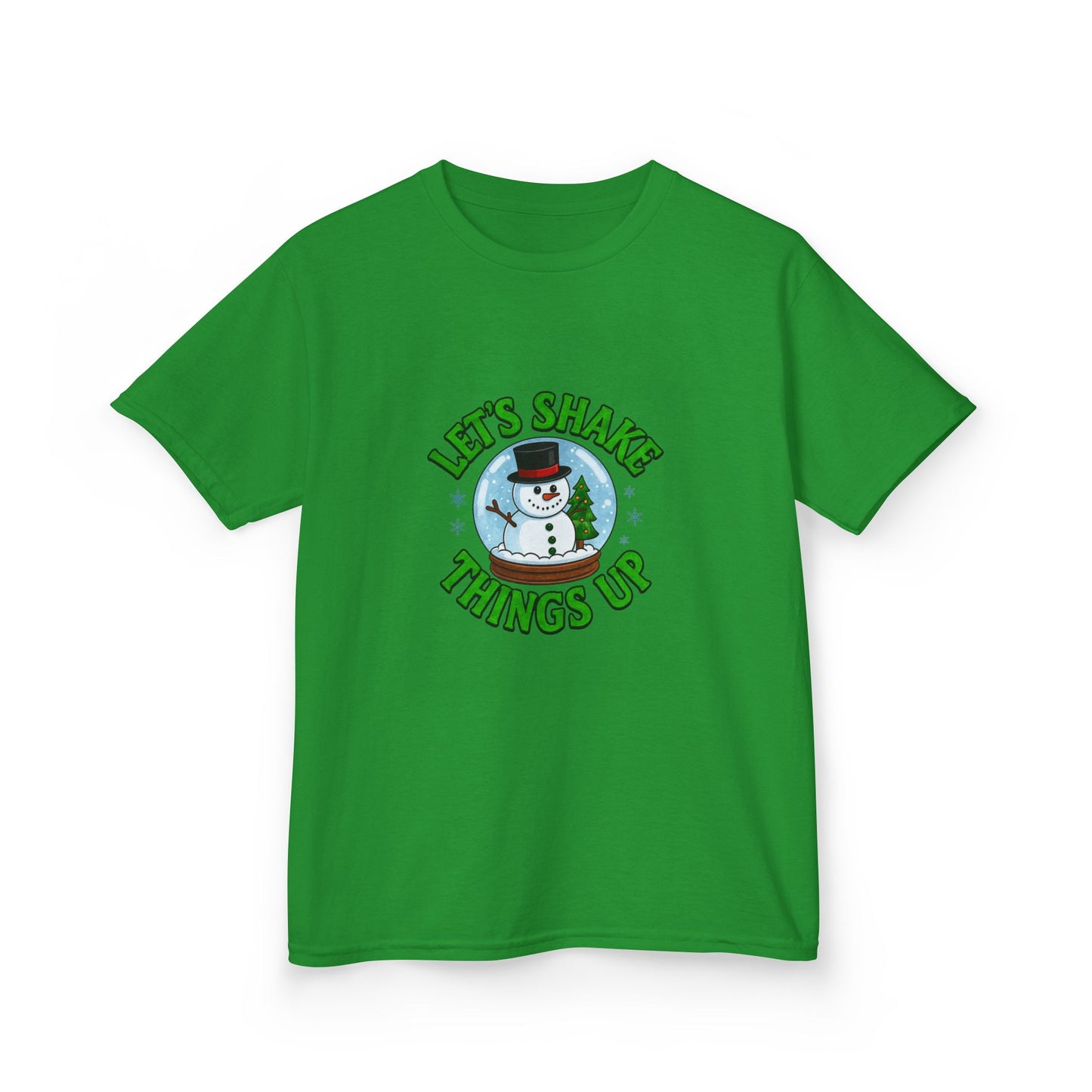 Snowman Dino Globe Kids Christmas Tee