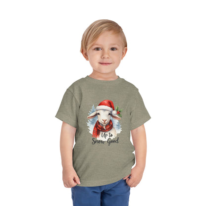 Up to Snow Good Goat Toddler Christmas Tee