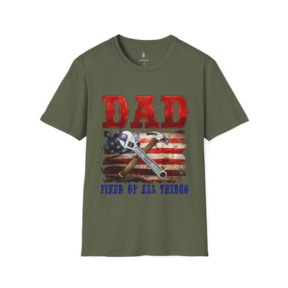 Patriotic Dad T-Shirt | Fixer of All Things Gift | Father's Day, Independence Day, Birthday Present, Casual Wear, Dad Apparel