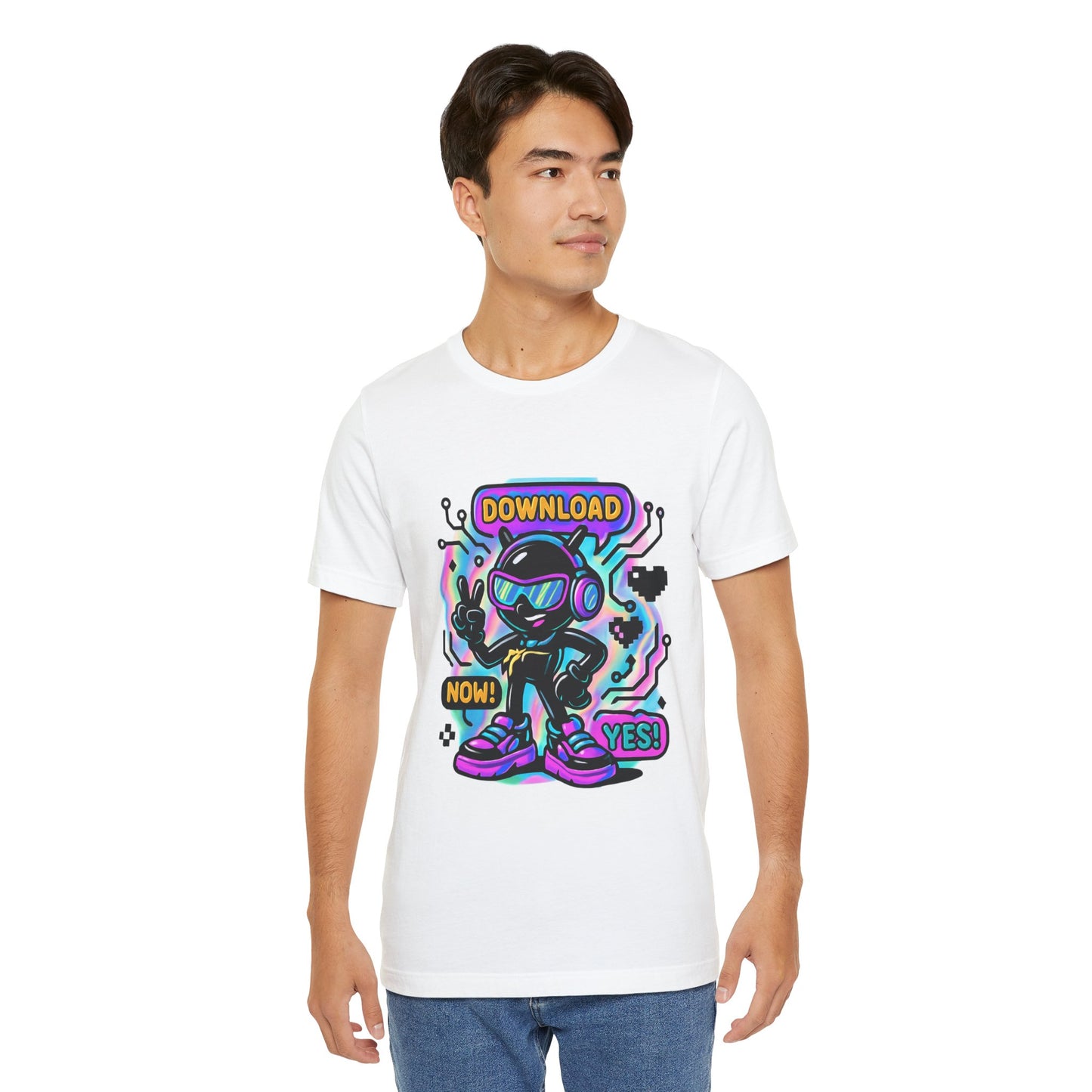 Download Now! Retro Gamer Alien T-Shirt — Neon Vaporwave Gaming Tee