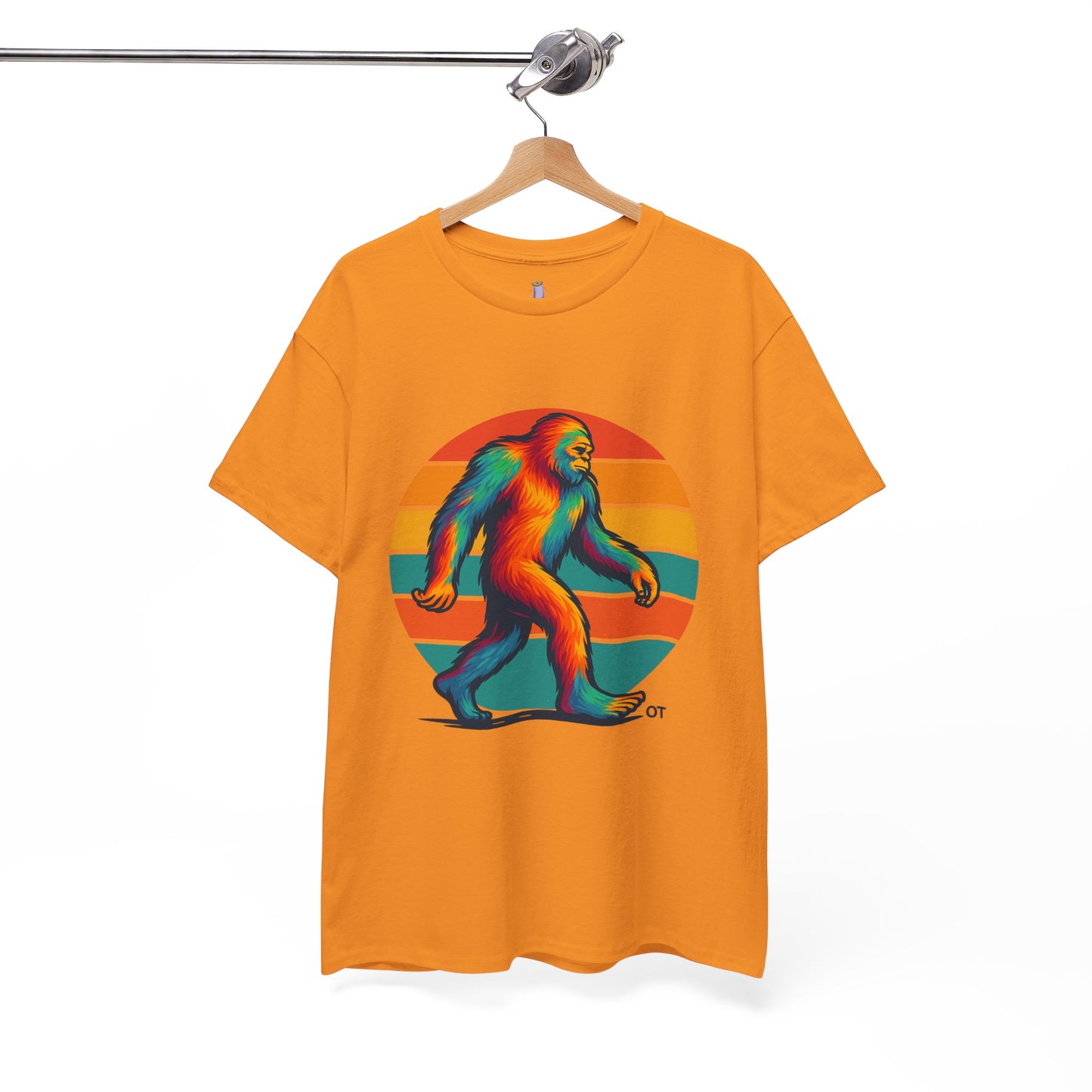 Colorful Bigfoot Unisex T-Shirt, Fun Graphic Tee for Nature Lovers, Perfect for Holidays, Festivals, Camping, Gifts
