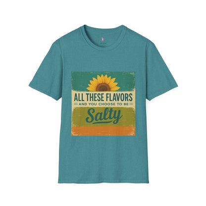 Sunflower Salty T-Shirt: Unisex Softstyle Tee for Sunshine Lovers, Casual Wear, Birthday Gift, Summer Vibes, Relaxed Style