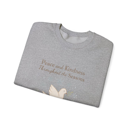 Peace and Kindness Crewneck Sweatshirt — Dove Holiday Sweatshirt