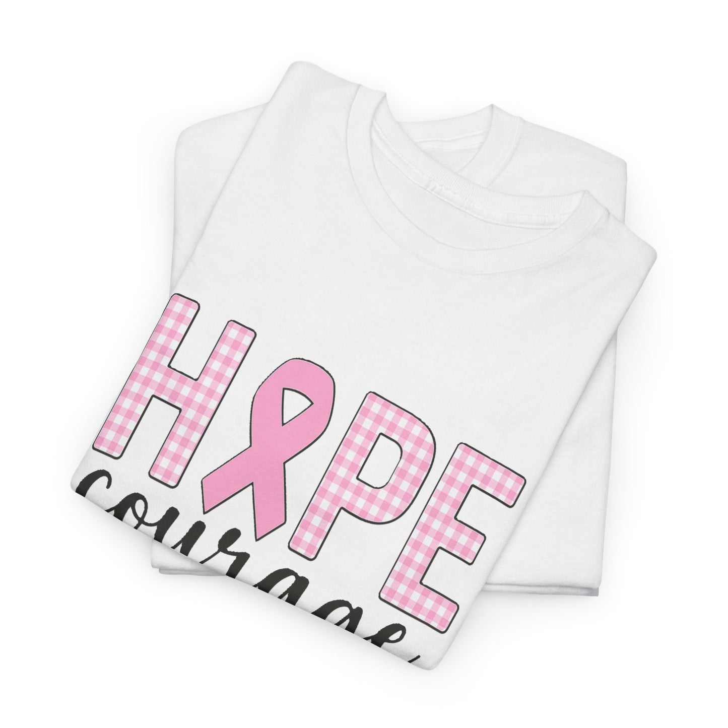 Hope, Courage & Strength Pink Ribbon Awareness Tee