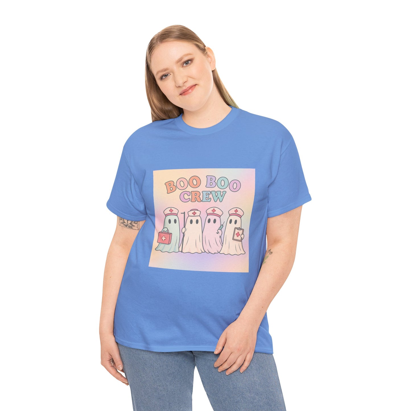 Boo Boo Crew Nurse Ghost T-Shirt – Cute Pastel Halloween Medical Tee