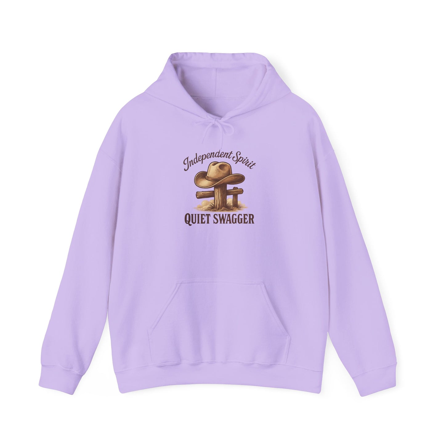 Quiet Swagger Hoodie – "Independent Spirit" Cowboy Hat Graphic Pullover
