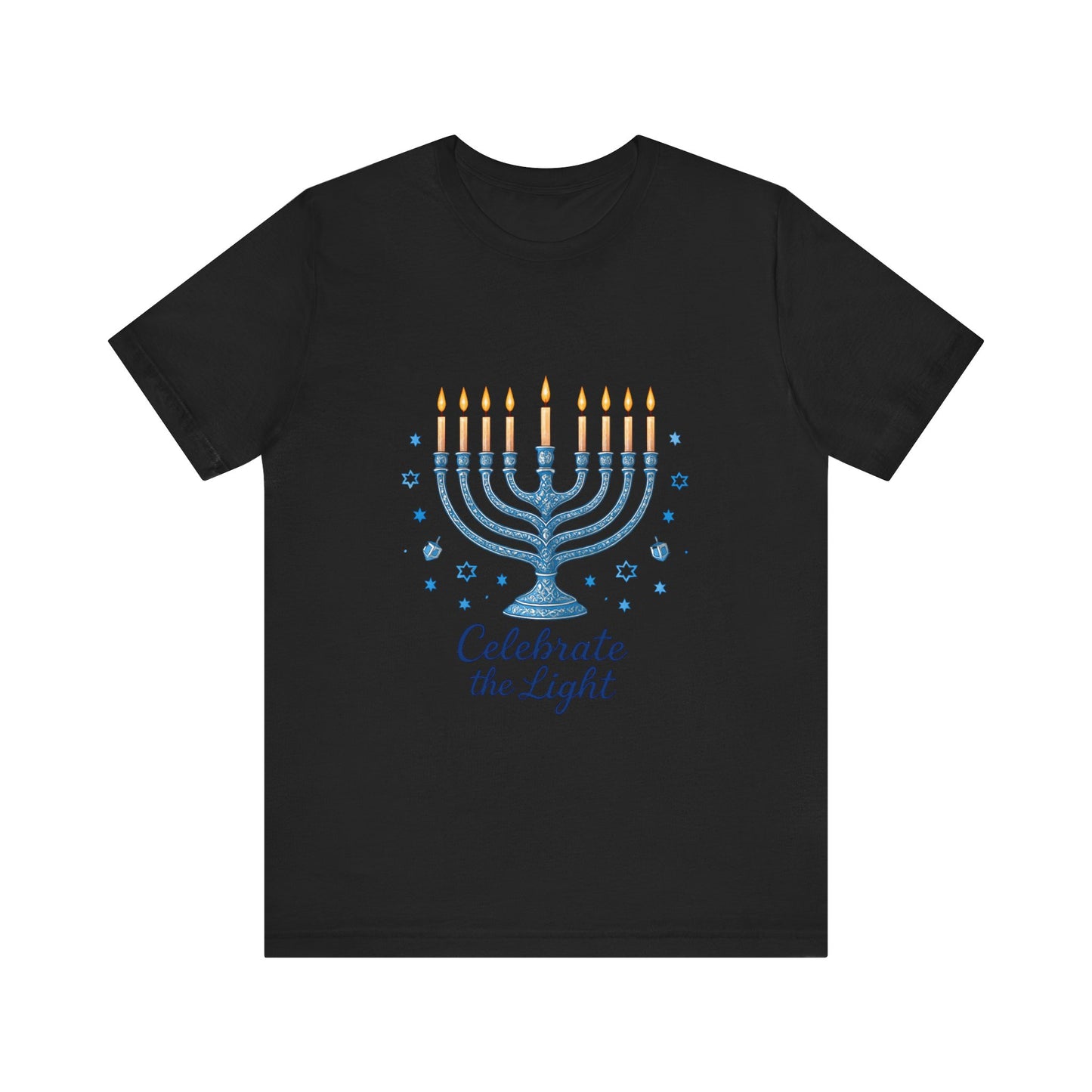 Hanukkah Menorah Tee — "Celebrate the Light" Holiday T‑Shirt