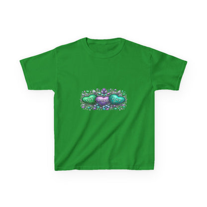 Live Laugh Love Dinosaur Heart Kids Christmas Tee