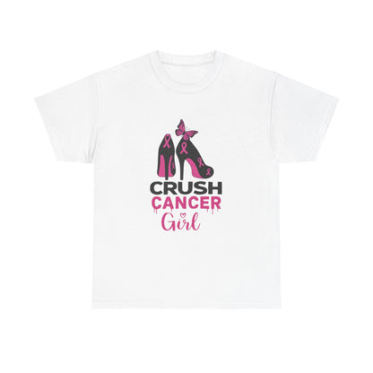 Crush Cancer Girl Tee: High Heels, Pink Ribbon, Hope