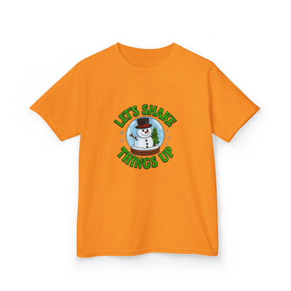 Snowman Dino Globe Kids Christmas Tee