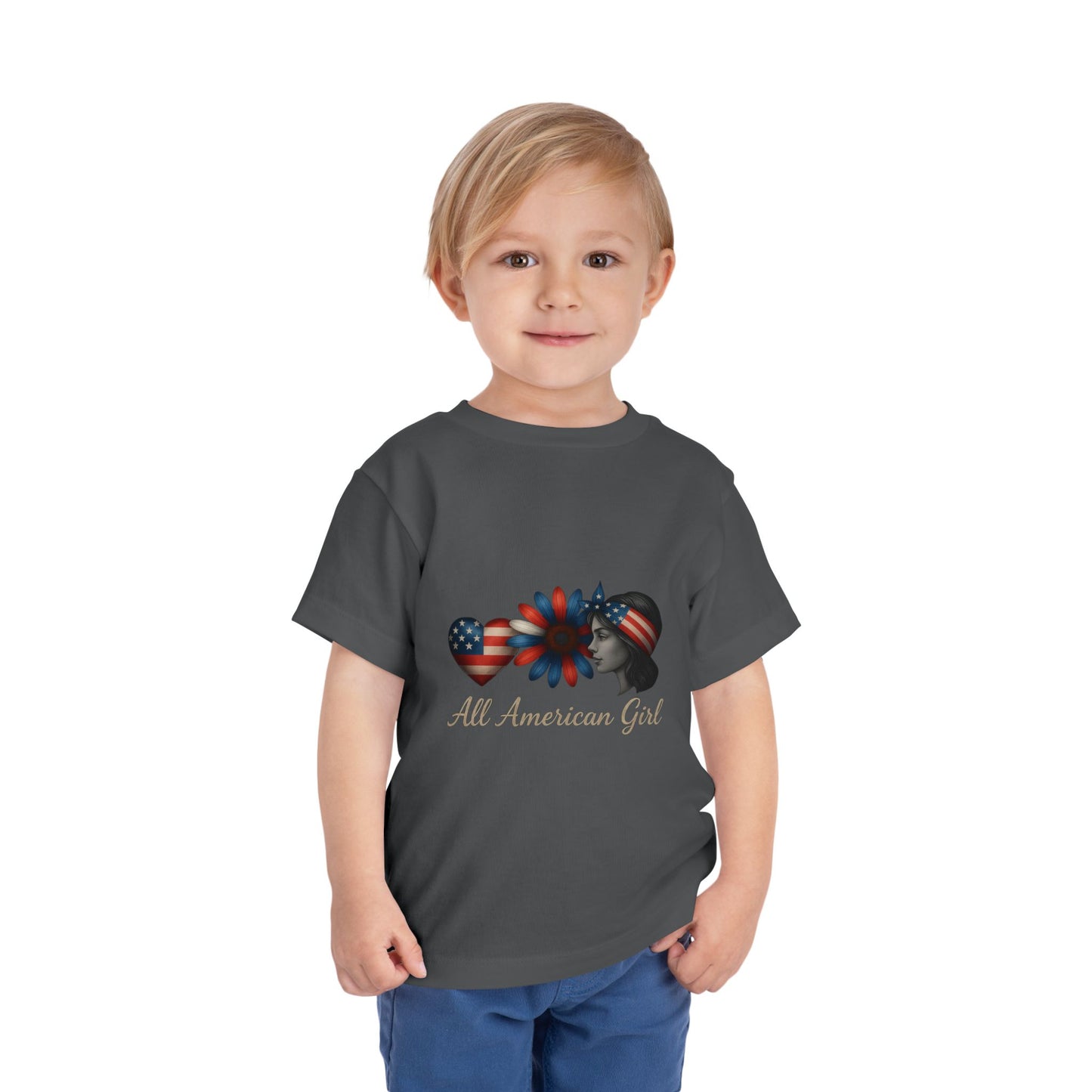 All American Girl Heart & Flower Tee