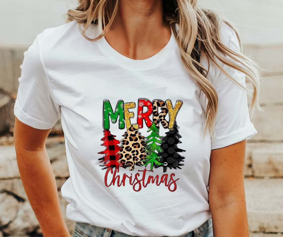 Merry Christmas Trees 2 Adult T-Shirt