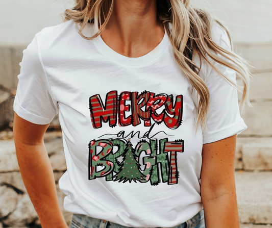 Merry And Bright Adult T-Shirt