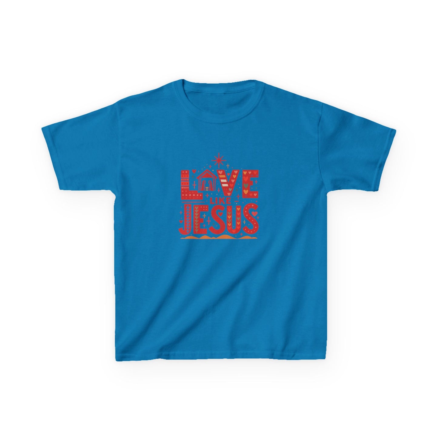 Love Like Jesus Christmas Dinosaur Kids Tee