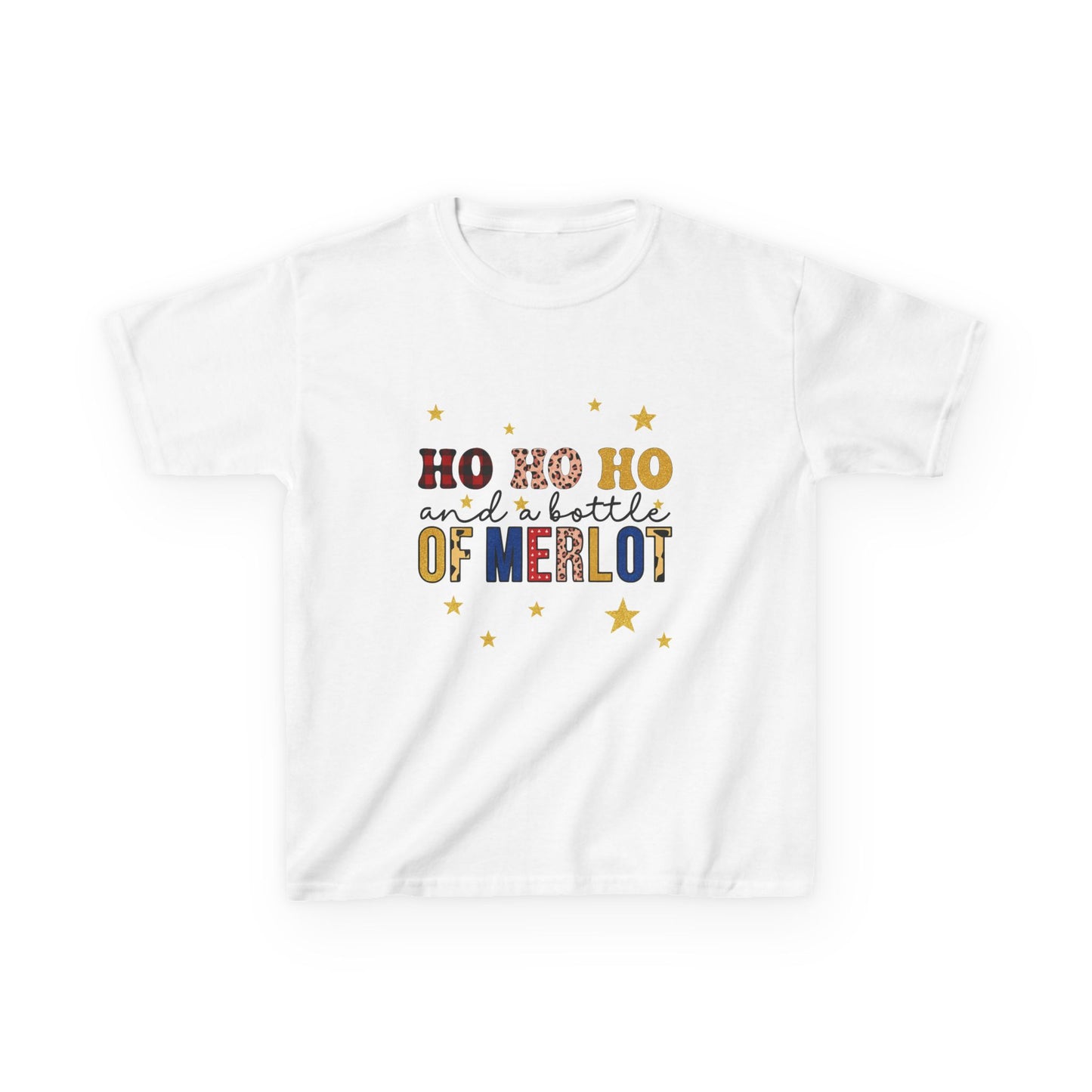 Ho Ho Ho & Merlot Dino Kids Christmas Tee