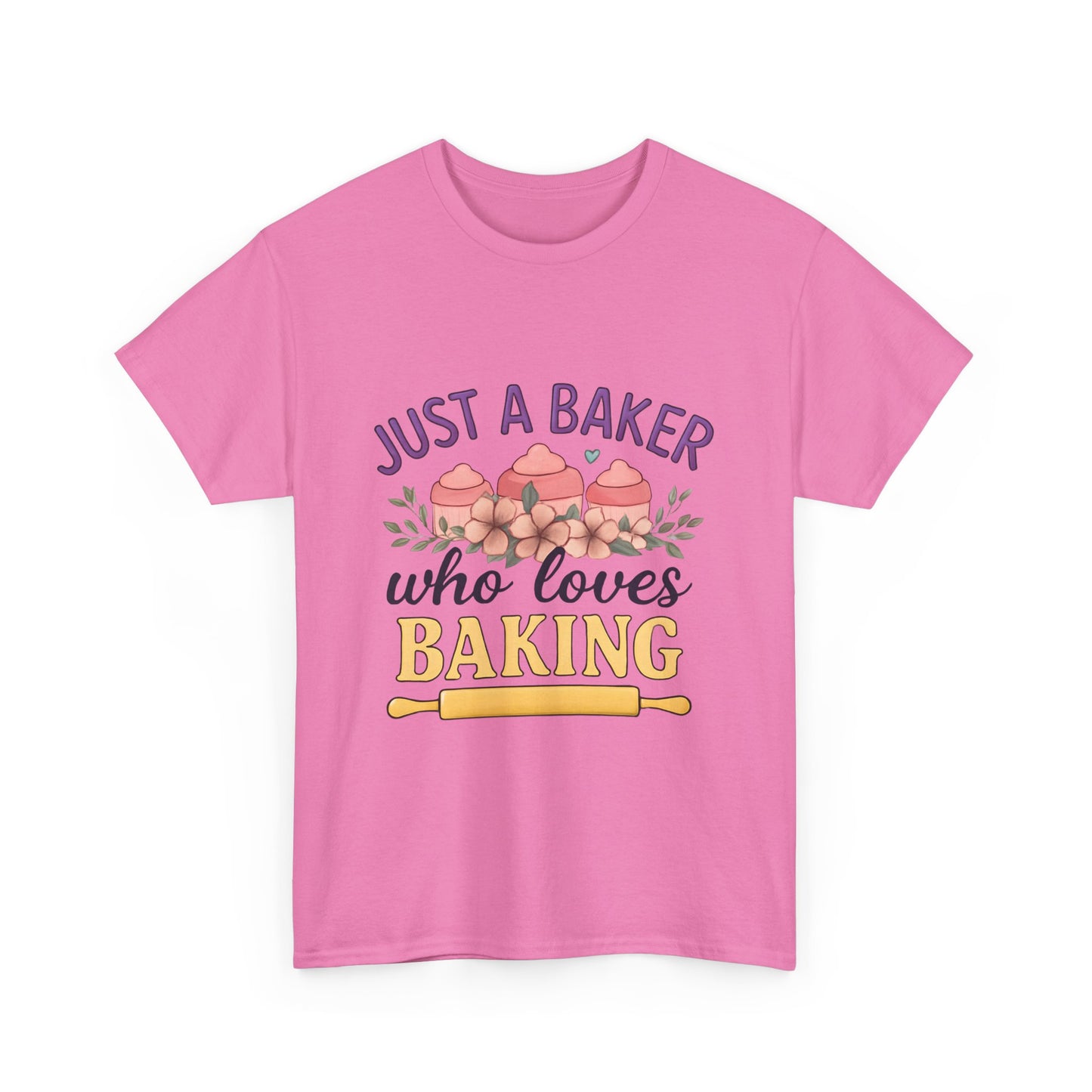 Baking Lover Tee with Cupcake and Rolling Pin Design