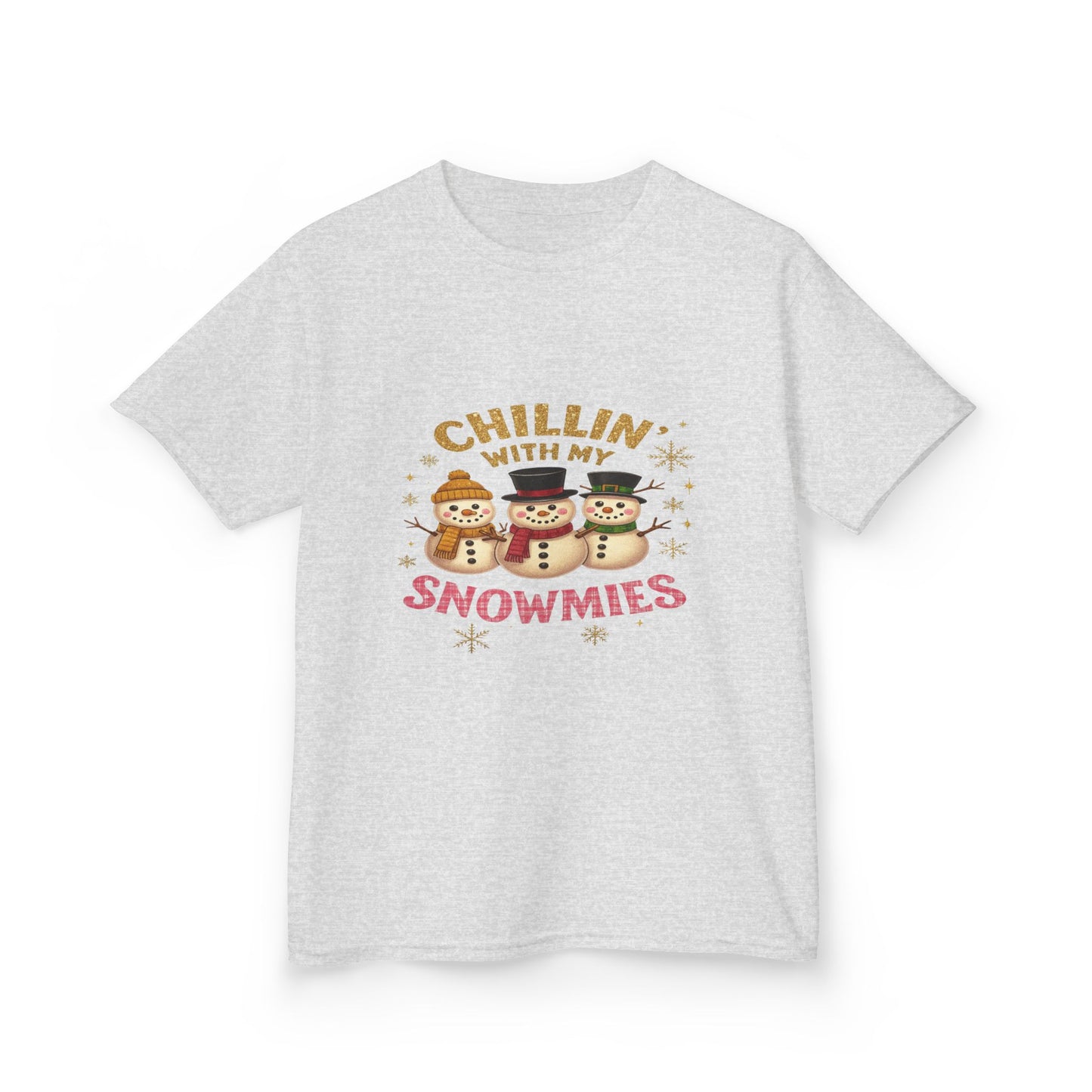 Chillin' with My Snowmies - Holiday Dinosaur Kids Tee