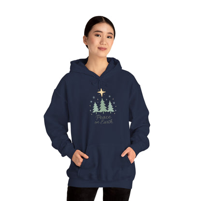 Holiday Hoodie - "Peace on Earth" Christmas Tree Pullover