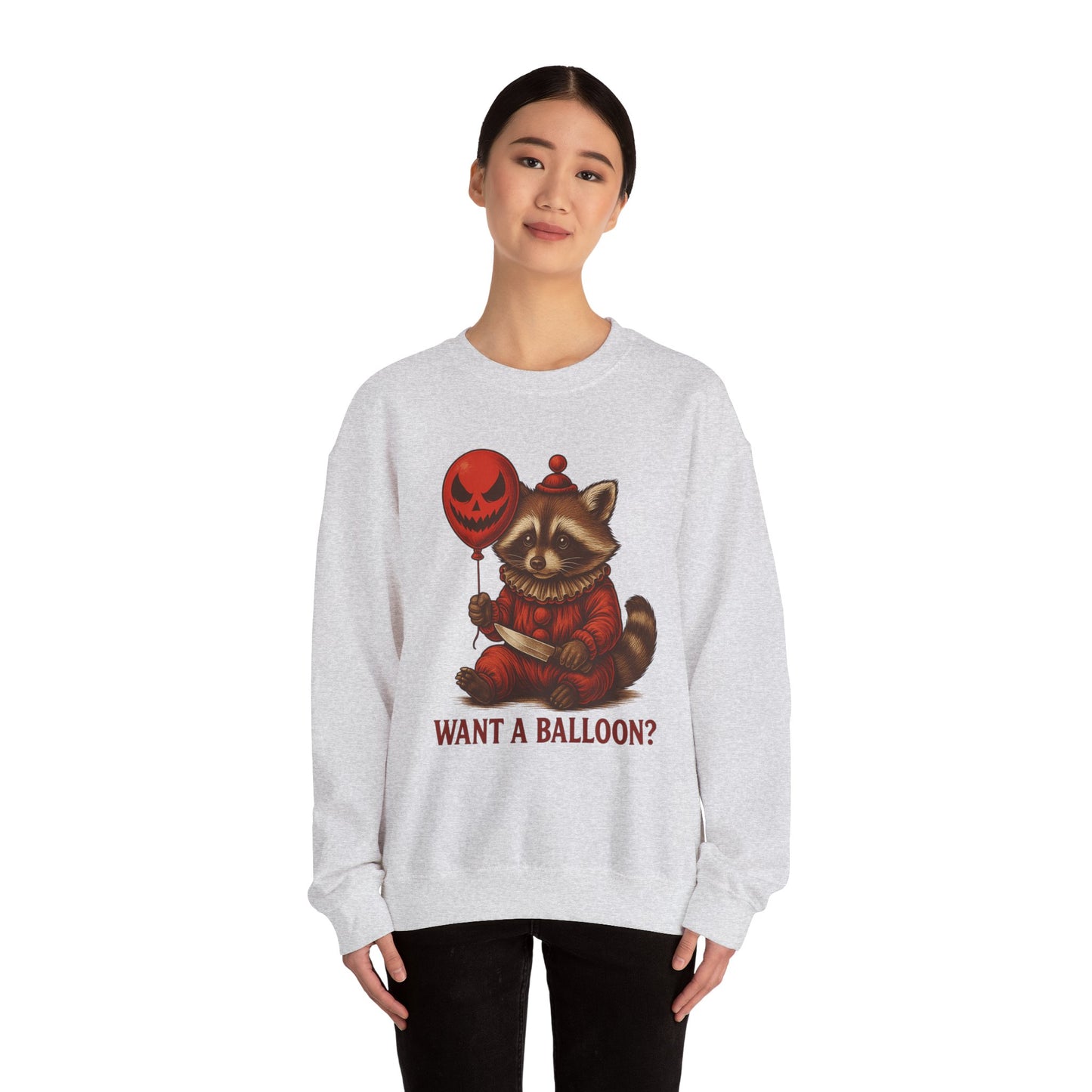 Creepy Clown Raccoon Halloween Sweatshirt