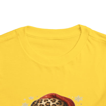 Believe Santa Leopard Print Toddler Christmas Tee