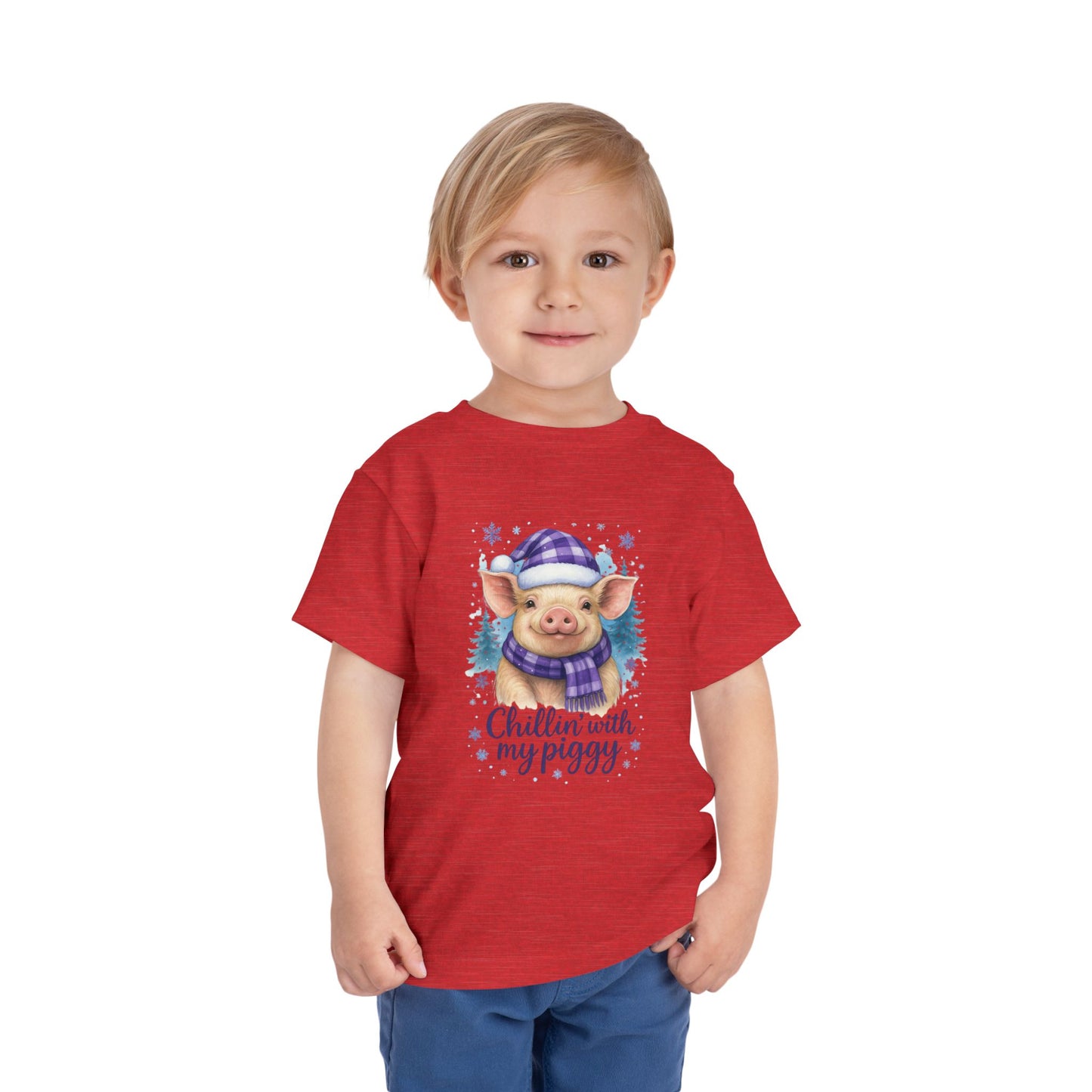 Chillin' Piggy Toddler Christmas Tee