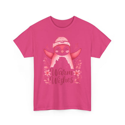 Warm Wishes Pink Penguin Tee - Holiday Tee