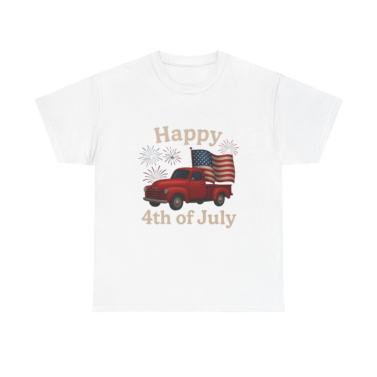 🚙 Happy 4th of July Truck Tee – Patriotic Vintage Pickup Shirt