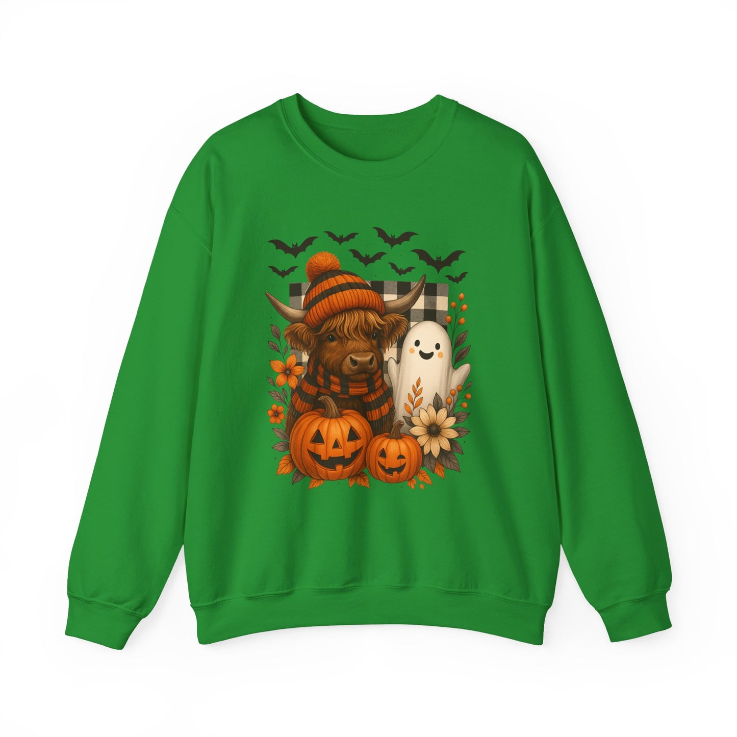 Happy Halloween Cow & Ghost Crewneck Sweatshirt