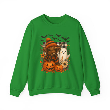 Happy Halloween Cow & Ghost Crewneck Sweatshirt