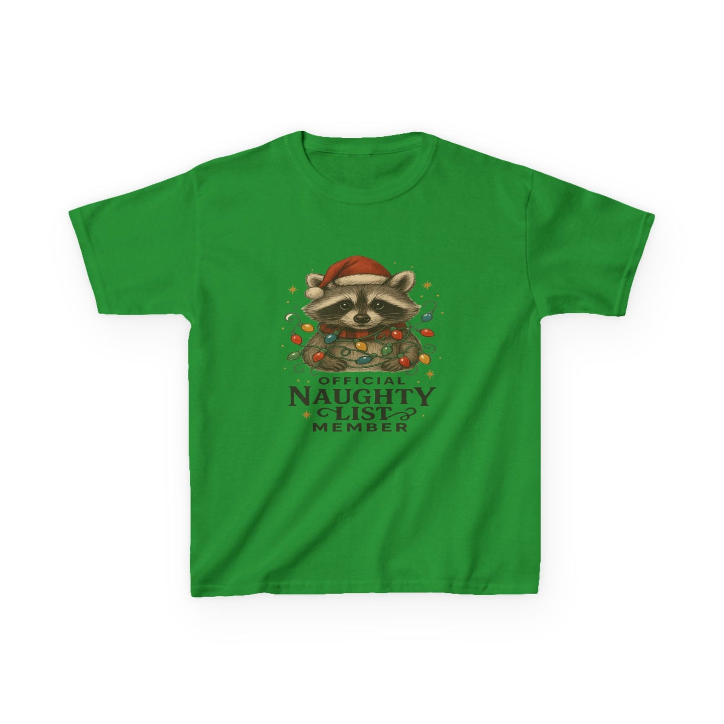 Naughty Raccoon Christmas Tee - Holiday Gift for Kids
