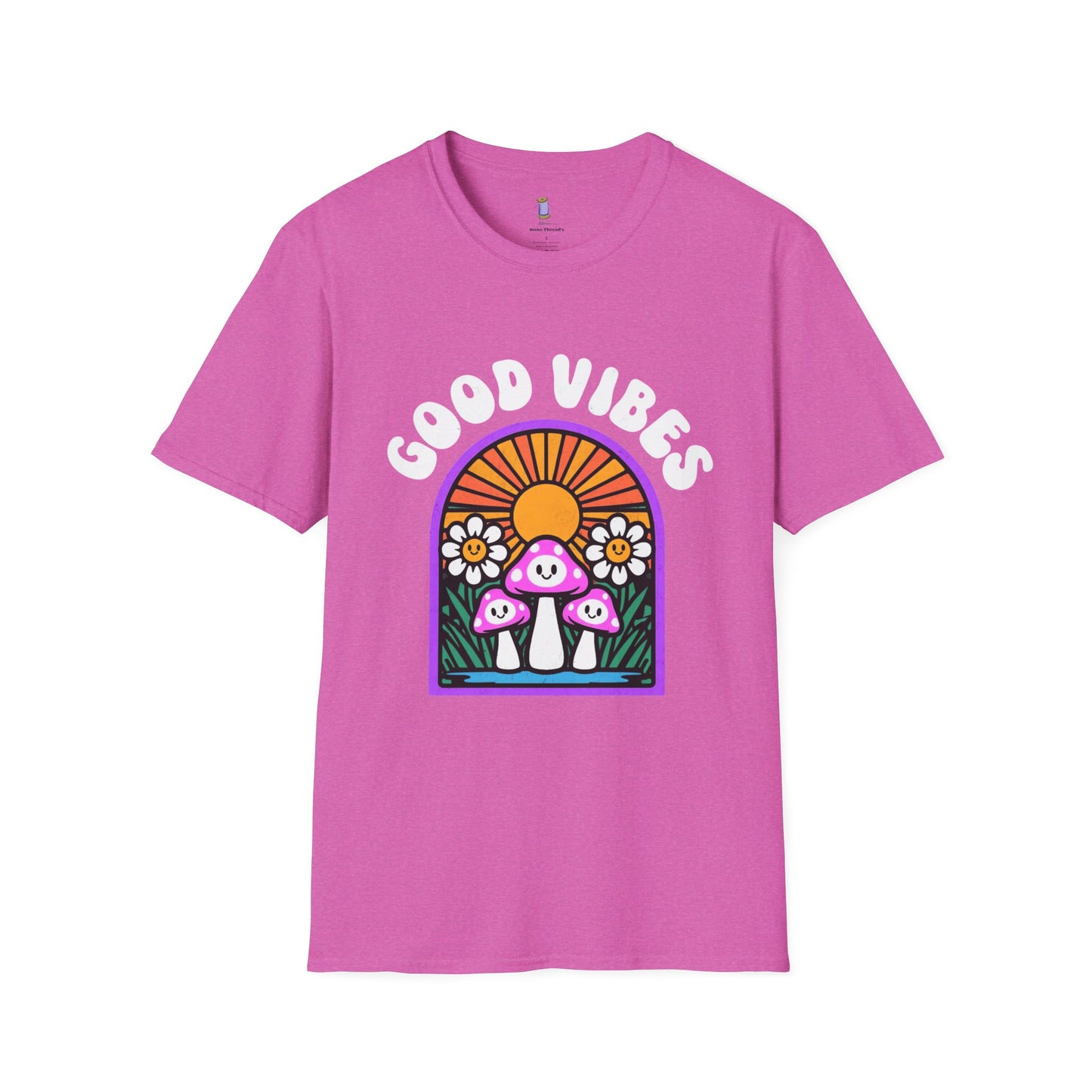 Good Vibes Unisex Softstyle T-Shirt | Retro Graphic Tee | Summer Vibe Shirt | Festival Fashion | Relaxed Fit Casual Top