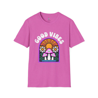 Good Vibes Unisex Softstyle T-Shirt | Retro Graphic Tee | Summer Vibe Shirt | Festival Fashion | Relaxed Fit Casual Top