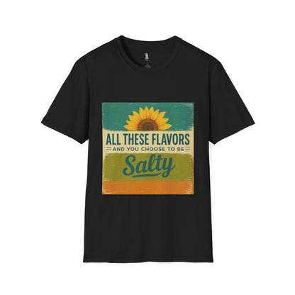 Sunflower Salty T-Shirt: Unisex Softstyle Tee for Sunshine Lovers, Casual Wear, Birthday Gift, Summer Vibes, Relaxed Style