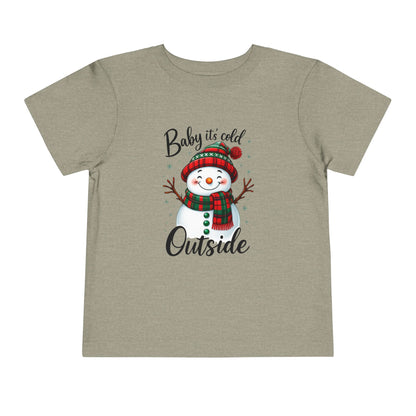 Baby It's Cold Outside Snowman Toddler Christmas Tee