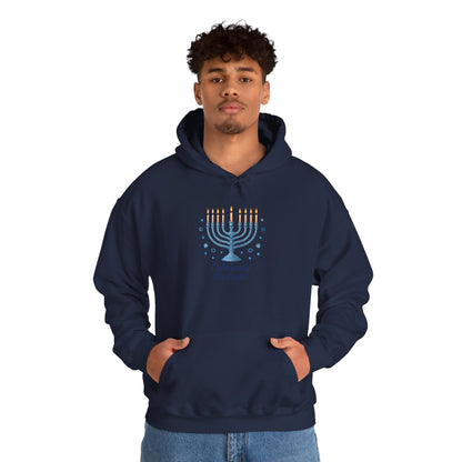 Hanukkah Menorah Hoodie - "Celebrate the Light" Holiday Sweatshirt