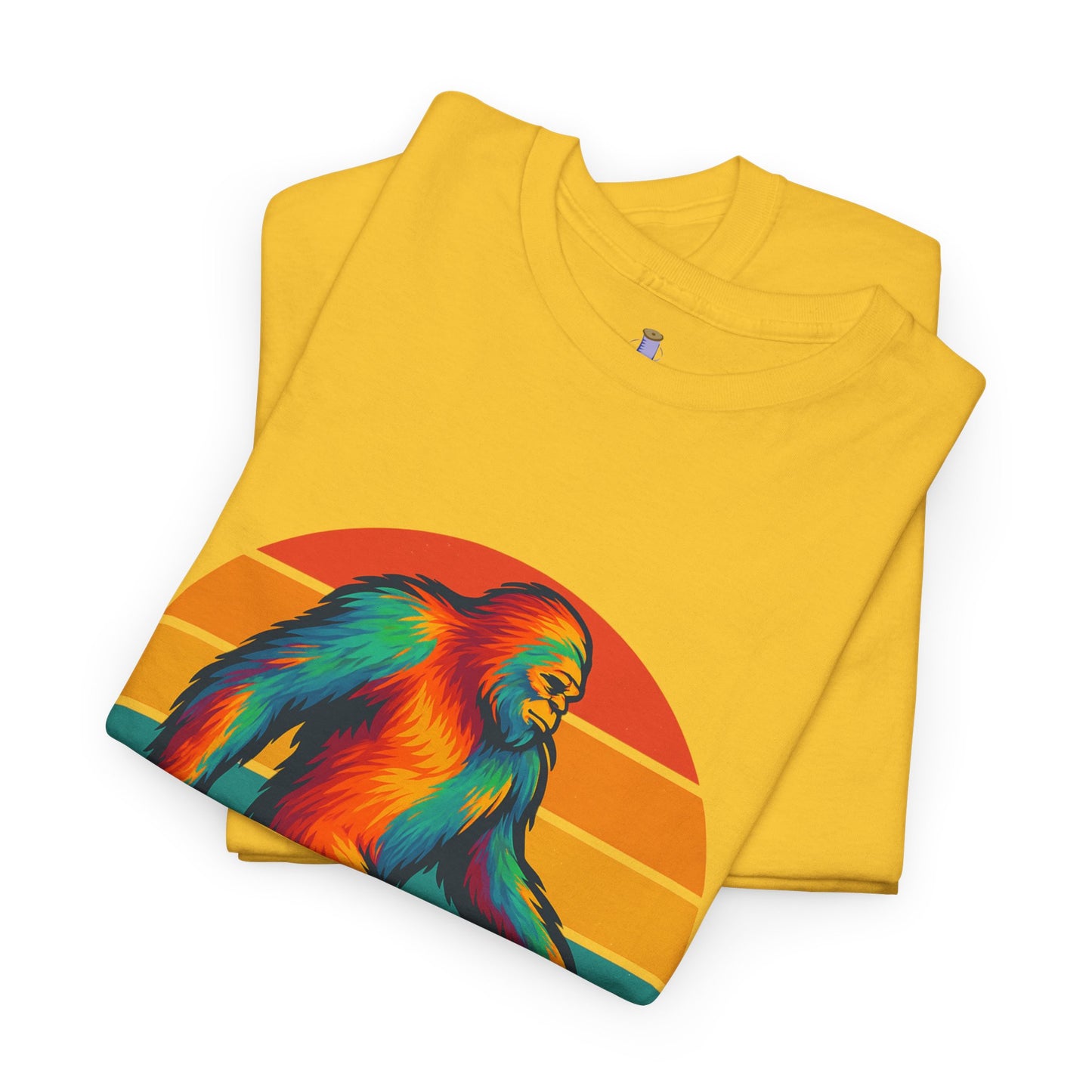 Colorful Bigfoot Unisex T-Shirt, Fun Graphic Tee for Nature Lovers, Perfect for Holidays, Festivals, Camping, Gifts