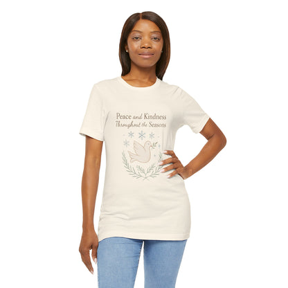Peace and Kindness Dove Tee — 'Peace and Kindness Throughout the Seasons' Inspirational T-Shirt