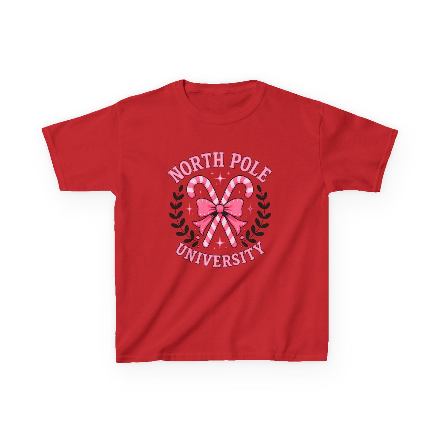 North Pole University Dino Christmas Kids Tee