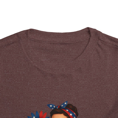 Toddler Tee All American Girl Patriotic Floral Shirt