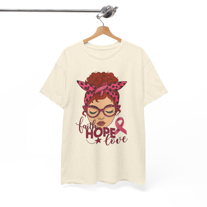 Hope, Faith & Love: Pink Ribbon Awareness Tee