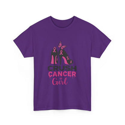 Crush Cancer Girl Tee: High Heels, Pink Ribbon, Hope