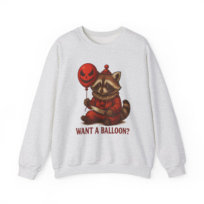 Creepy Clown Raccoon Halloween Sweatshirt