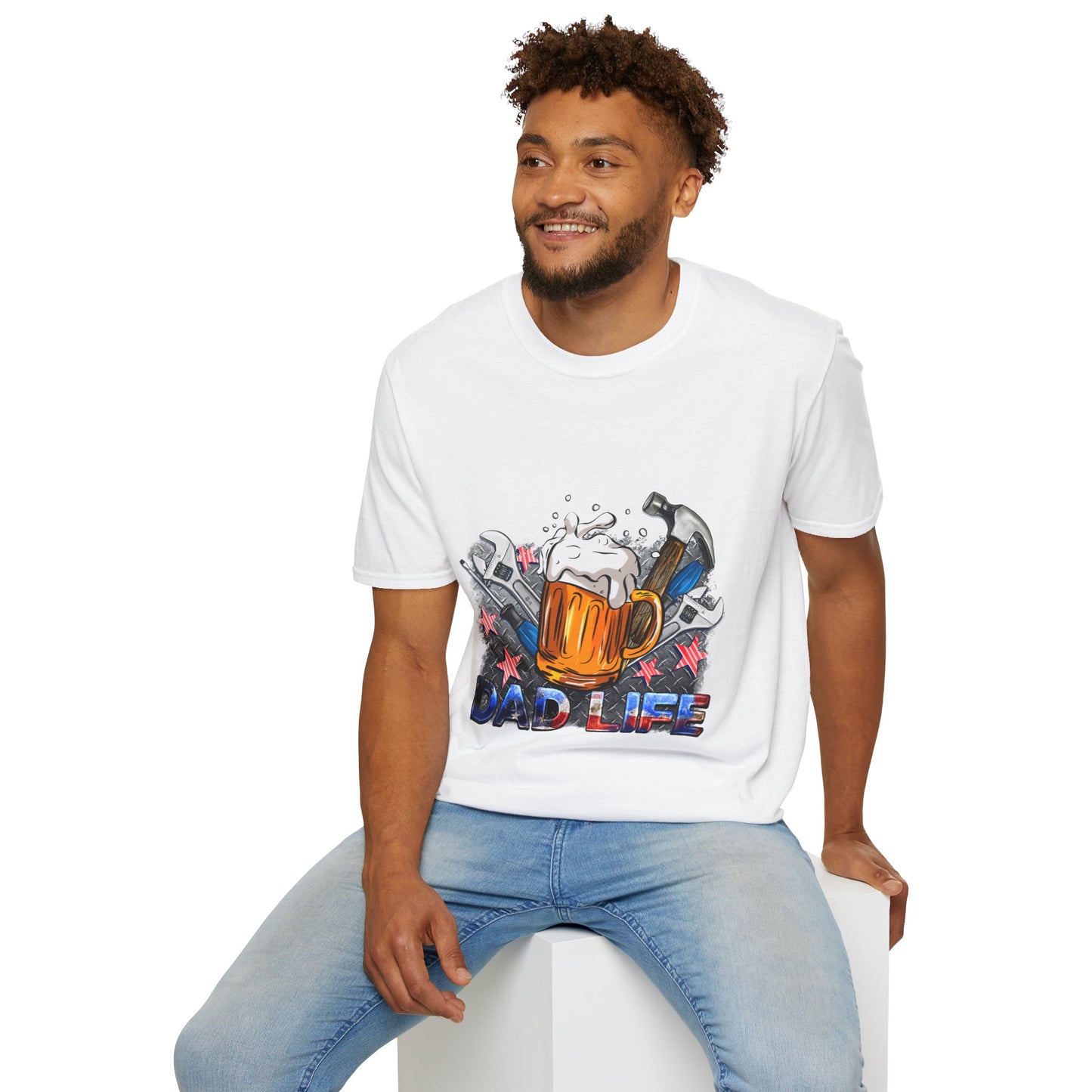 Camiseta gráfica "Papá Vida", camiseta unisex de estilo suave, regalo para el Día del Padre, ropa para amantes de la cerveza, ropa informal de fin de semana, regalos para papá