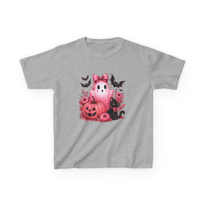 Pink Ghost Halloween Kids Tee - Spooky Cute!