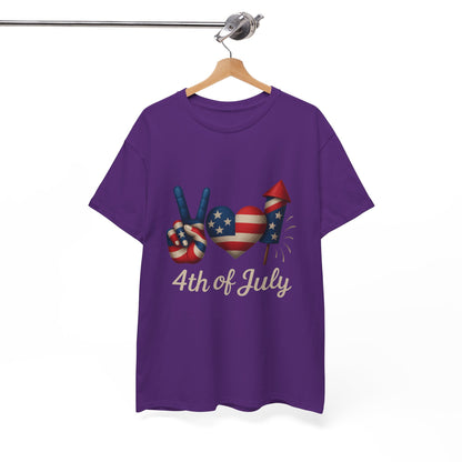 Peace Love Fireworks Tee – Patriotic 4th of July Shirt