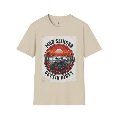 Mud Slinger Unisex Softstyle T-Shirt, Adventure Tee, Off-Road Enthusiast Shirt, Gift for Mud Lovers, Outdoor Sportswear, Gettin Dirty Tee