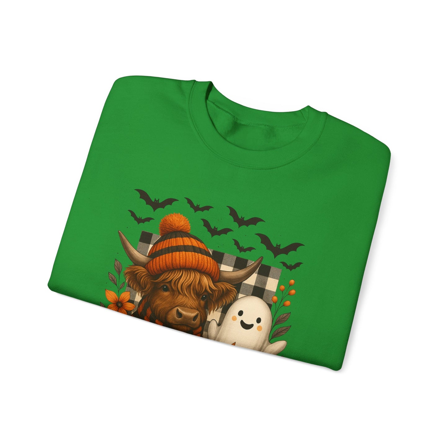 Happy Halloween Cow & Ghost Crewneck Sweatshirt