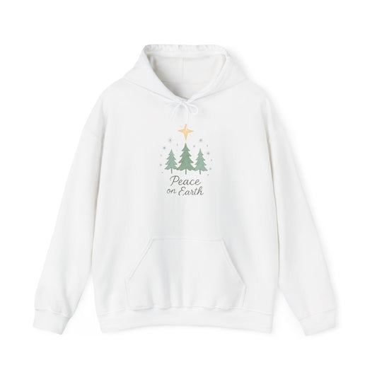 Holiday Hoodie - "Peace on Earth" Christmas Tree Pullover