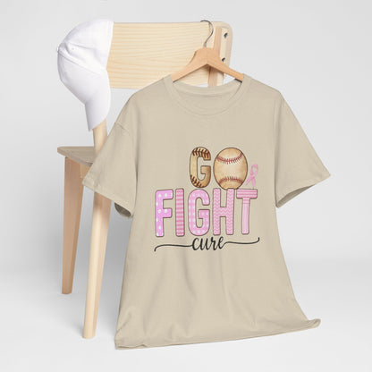 Go Fight Cure Baseball Pink Ribbon Awareness Tee